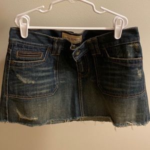 Abercrombie & Fitch Distressed Denim Mini Skirt Cinch Back Buckle. Size 2